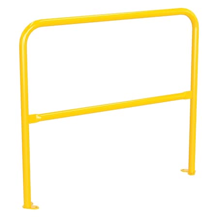Vestil Steel Pipe Safety Railing with Welded Baseplate 4 Ft. Length Yellow VDKR-4-BP-YL